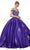 Aspeed Design - L2363 Off Shoulder Appliqued Ball Gown Quinceanera Dresses XXS / Violet
