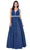 Aspeed Design - L2395 Embellished Waist A-Line Evening Dress Evening Dresses XXS / Royal
