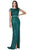 Aspeed Design - L2398 Cap Sleeve Sequined High Slit Dress Evening Dresses XXS / Emerald