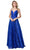 Aspeed Design - L2408 Spaghetti Strap Sequin Motif A-Line Dress Prom Dresses XXS / Royal