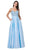 Aspeed Design - L2454 Beaded Satin A-Line Dress Prom Dresses XXS / Ice Blue