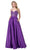 Aspeed Design - L2454 Beaded Satin A-Line Dress Prom Dresses XXS / Purple
