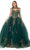 Aspeed Design L2726 - Strapless Ballgown with Sheer Cape Ball Gowns XS / Emerald