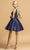 Aspeed Design - S2139 Ornate Sleeveless Satin Short Dress Homecoming Dresses XXS / Navy