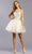 Aspeed Design - S2282 Scalloped Sheer Halter Short Dress Homecoming Dresses XXS / White Gold