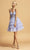 Aspeed Design - S2308 Glittery Tiered Short A-Line Dress Cocktail Dresses XXS / Perry Blue