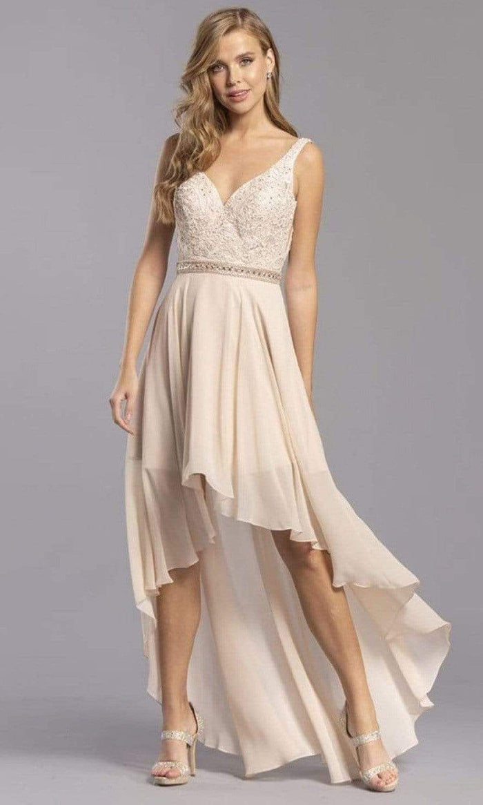 Aspeed Design - S2330 V-Neck A-Line Dress Homecoming Dresses XXS / Champagne