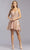 Aspeed Design - S2332 Appliqued Plunging V-Neck A-Line Dress Homecoming Dresses XXS / Rose Gold