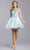 Aspeed Design - S2335 Appliqued Strappy Back Short Dress Homecoming Dresses XXS / Baby Blue