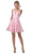 Aspeed Design - S2362 V Neck Lace Short Dress Cocktail Dresses XXS / Pink