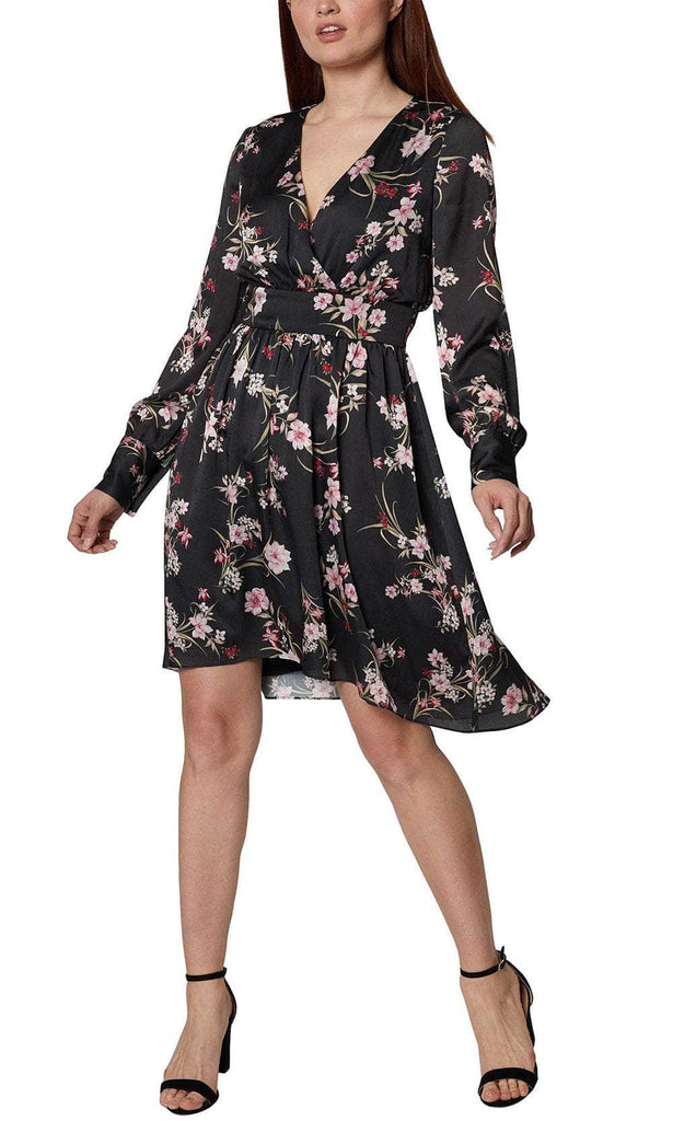 BCBG Generation GU07D16 - Floral Long Sleeve Casual Dress Couture Candy BCBG Generation GU07D16 - Floral Long Sleeve Casual Dress Couture Candy