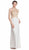 Bead Embellished Halter Sheath Evening Dress Evening Dresses XXS / Off White-Gold