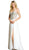 Beaded Sweetheart Jersey Gown with Slit Dress XXS / Off White