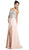 Beaded Sweetheart Jersey Gown with Slit Dress XXS / Pink