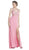 Beaded V-Neck Evening Gown with Slit Prom Dresses XXS / Pink