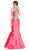 Bedazzled Halter Mermaid Evening Dress Evening Dresses XXS / Fuchsia
