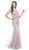 Bedazzled Illusion Bateau Sheath Evening Dress Dress XXS / Lavender