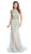 Bedazzled Illusion Bateau Sheath Evening Dress Dress XXS / Light-Aqua