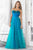 Blush - 5105 Feathered Sweetheart Chiffon A-Line Gown Special Occasion Dress 0 / Peacock