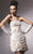 Blush - 9083 Glittering Strapless Rosette Mini Party Dress Special Occasion Dress 0 / Camel