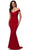 Blush by Alexia Designs - 20307 Off- Shoulder Glitter Gown Special Occasion Dress 0 / Red