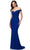 Blush by Alexia Designs - 20307 Off- Shoulder Glitter Gown In Blue