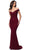 Blush by Alexia Designs - 20307 Off- Shoulder Glitter Gown In Red