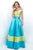Blush by Alexia Designs - 5620 Vibrant Off-Shoulder Sleek A-Line Gown Special Occasion Dress 0 / Lime/Turquosie