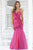 Blush by Alexia Designs - 9335 Floral Embellished Pleated Mermaid Gown Special Occasion Dress 0 / Berry
