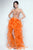 Blush by Alexia Designs - 9560 Sheer Ruffled Sweetheart High-Low Gown Special Occasion Dress 0 / Orange