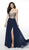 Blush by Alexia Designs - C2089 Two Piece Beaded Strapless Gown Prom Dresses 0 / Navy/Nude