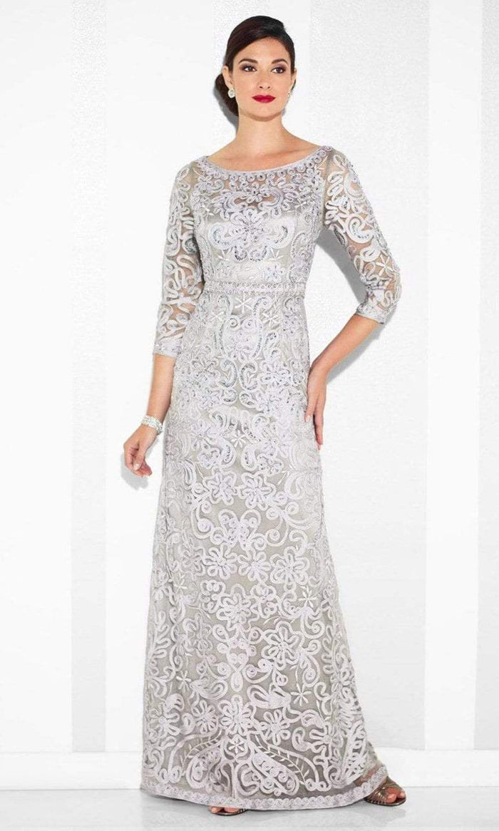 Cameron Blake - 115604SL A-line Gown Special Occasion Dress 4 / Silver