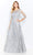 Cameron Blake - 118682 Quarter-Length Sleeve A-line Gown Special Occasion Dress 4 / Gray