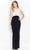 Cameron Blake 120601W - Beaded Detail Sleeveless Long Dress Evening Dresses 16W / Light Champagne/Black