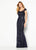 Cameron Blake - 219680 Bedazzled Scoop Neck Sheath Dress Special Occasion Dress 4 / Navy