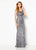 Cameron Blake - 219680 Bedazzled Scoop Neck Sheath Dress Special Occasion Dress 4 / Smoke