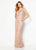 Cameron Blake - 219680W Illusion Scoop Fitted Evening Dress Special Occasion Dress 16W / English Rose