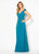 Cameron Blake - 219684 Beaded V-neck Chiffon Sheath Dress Special Occasion Dress 4 / Jade