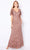 Cameron Blake - 221681 Beaded V Neck Long Sheath Dress Mother of the Bride Dresses 4 / Bronze