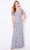 Cameron Blake 221681W - Flutter Sleeves Formal Gown Mother of the Bride Dresses 16W / Silver