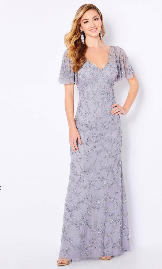 Cameron Blake 221681W - Flutter Sleeves Formal Gown