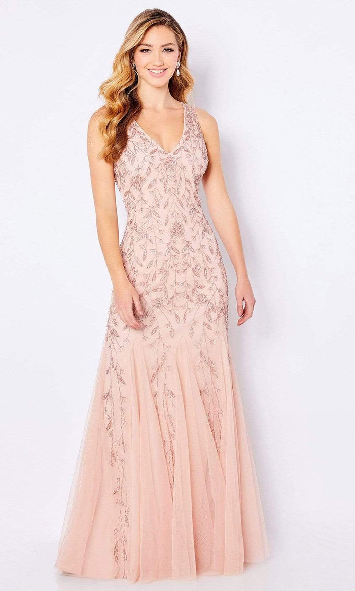 Cameron Blake - 221684 Beaded Evening A-line Gown Evening Dressses 4 / Blush