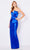 Cameron Blake - 221689 Strapless V-Neck Pleated Bodice Silk Gown Mother of the Bride Dresses 4 / Royal Blue
