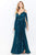 Cameron Blake by Mon Cheri - 120607 Ruched V-Neck Sheath Evening Gown Evening Dresses 4 / Spruce