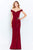 Cameron Blake by Mon Cheri - 120614W Off-Shoulder Column Dress Prom Dresses 16W / Wine