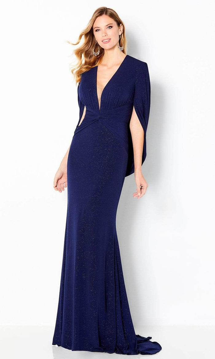 Cameron Blake by Mon Cheri - Quarter Sleeve Evening Dress 220653 - 1 pc Blue Willow In Size 4 Available CCSALE 4 / Blue Willow