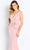 Cameron Blake CB100 - Deep V-Neck Peplum Formal Gown Evening Dresses