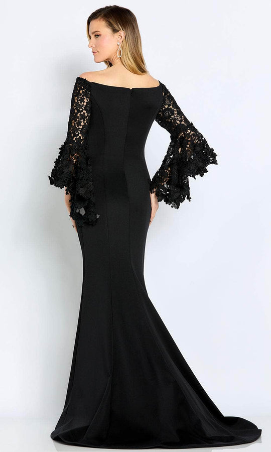 Cameron Blake CB104 - Laced Long-Sleeved Formal Gown