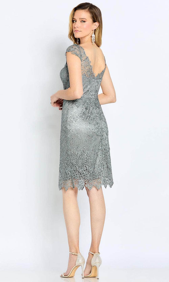 Cameron Blake CB108 - Lace V-Neck Cocktail Dress