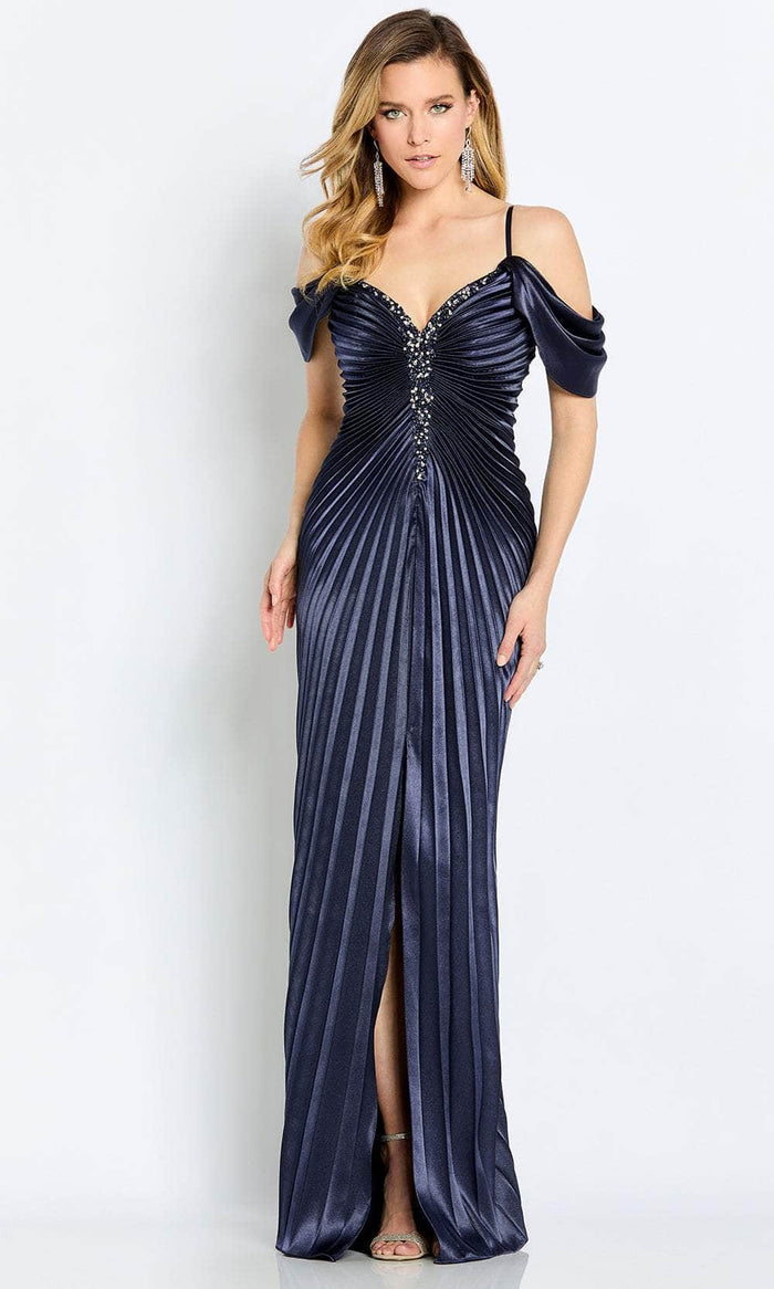 Cameron Blake CB109 - Cold Shoulder Formal Gown Special Occasion Dress 4 / Navy
